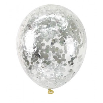 Гелиевый шар с конфети "серебро"