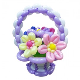Фиолетовая корзина с цветами