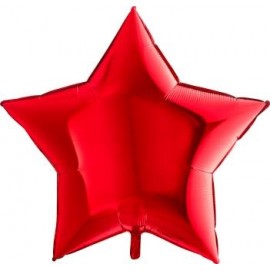 Фольгированная звезда красная