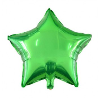 Фольгированная звезда зелёная