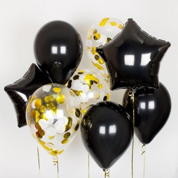 Черно-золотой набор шариков