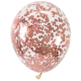 Гелиевые шары с конфетти "розовое золото"